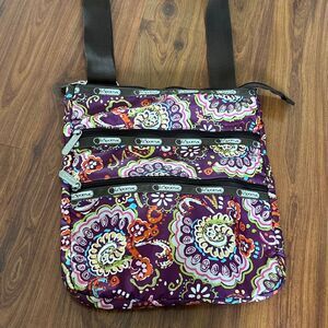 Lesportsac Floral cross body bag purple brown